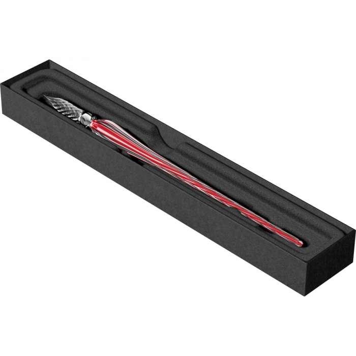 Toc Caligrafic de Sticla 18 cm Twisted Glass Pen Red, Jacques Herbin [4]
