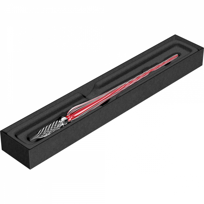 Toc Caligrafic de Sticla 18 cm Twisted Glass Pen Red, Jacques Herbin [2]