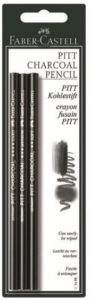 Carbune - BLISTER 3 BUC CARBUNE NATURAL PITT MONOCHROME S, M, H, FABER-CASTELL