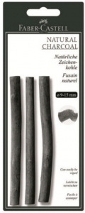 Carbune - BLISTER 3 BUC CARBUNE NATURAL PITT MONOCHROME 9-15MM FABER-CASTELL