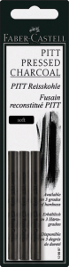 Carbune - BLISTER 3 BUC CARBUNE PRESAT PITT MONOCHROME SOFT, FABER-CASTELL