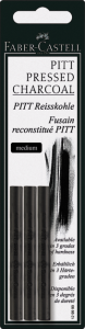 Carbune - BLISTER 3 BUC CARBUNE PRESAT PITT MONOCHROME MEDIUM FABER-CASTELL