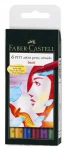 PITT ARTIST PEN SET 6 BUC CULORI DE BAZA FABER-CASTELL
