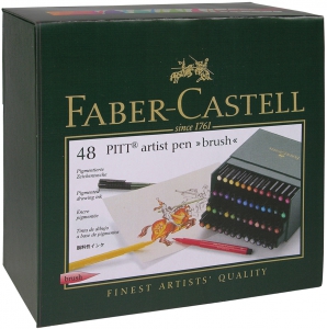 Markere Pensula - PITT ARTIST PEN CUT STUDIO 48 BUC FABER CASTELL