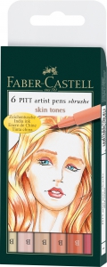 Pitt - PITT ARTIST PEN SET 6 BUC TONURILE PIELII FABER-CASTELL