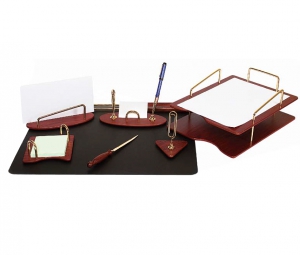 Accesorii Birou - Set de birou din lemn - 7 elemente - Red Whine Forpus