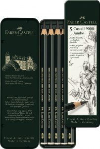 Creioane Grafit Desen - CREION GRAFIT CASTELL 9000 JUMBO FABER-CASTELL SET 5 BUC