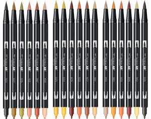ABT Dual Brush Pen Set 18 Colours Earth Colours Tombow [3]