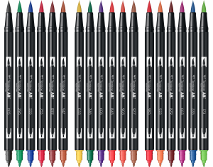 ABT Dual Brush Pen Set 18 Colours Primary Colours Tombow [3]