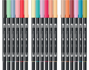 ABT Dual Brush Pen Set 18 Colours Secundary Colours Tombow [2]