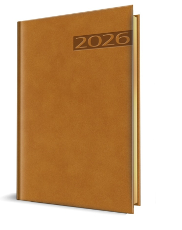 Herlitz - Agenda Datata 2026  A5 352 PG Premium Deluxe Teano Maro Folio Auriu, Herlitz