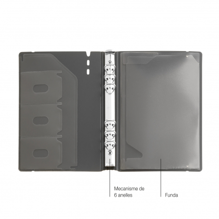 Agenda Plus 155x213 inele sapt vert Graphite CAT MR25, Miquelrius [4]