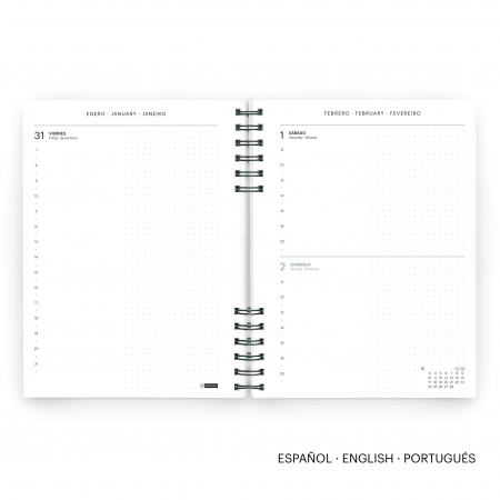 Agenda Plus 155x213 spira zilnica Green Back to Basics MR25, Miquelrius [1]