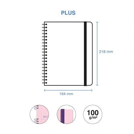 Agenda Plus 155x213 spira zilnica Pink Back to Basics MR25, Miquelrius [4]