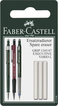 Radiere Arta si Grafica - Blister 3 Buc Radiera pt GRIP 1345/47, Executive, Vario L, Faber-Castell