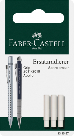Radiere Arta si Grafica - Blister 3 Buc Radiera pt Grip 2011, Faber-Castell