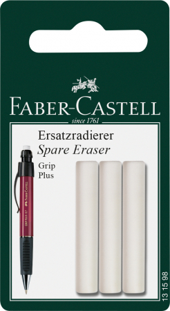 Radiere Arta si Grafica - Blister 3 Buc Radiera pt Grip Plus, Faber-Castell