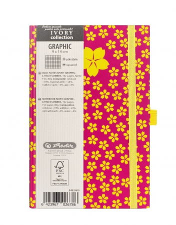 Herlitz - Bloc notes Ivory Graphic dictando, motiv Little Flower Herlitz