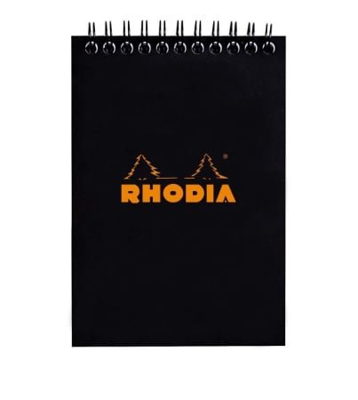 Brand - Blocnotes A6, spirală, 80 file, Classic, black, Rhodia