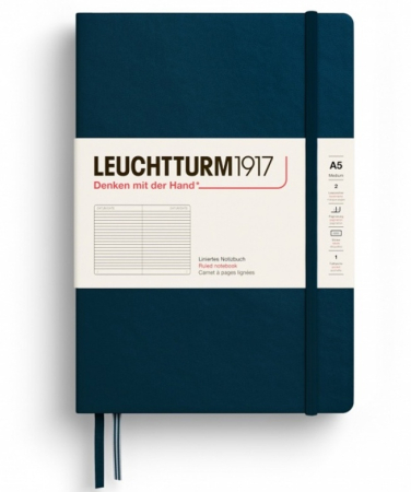 Agende nedatate, Notesuri - CAIET A5 DR COP. RIGIDA ALBASTRU MARIN, LEUCHTTURM1917