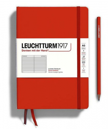 Agende nedatate, Notesuri - Caiet A5 Coperta Rigida Rosu Inchis, Leuchtturm1917