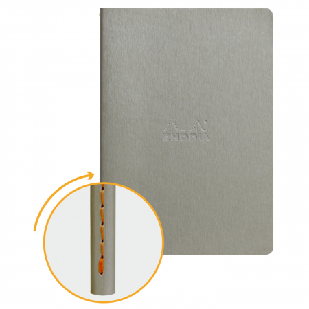 Caiet A5 Rhodia Rhodiarama Sewn Spine Silver, Punctat [1]