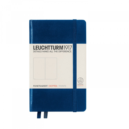 Leuchtturm1917 - CAIET A6 PUNCTAT COP. RIGIDA ALBASTRU NAVY LEUCHTTURM1917