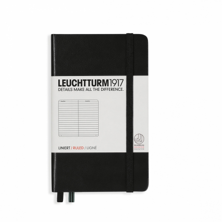 Leuchtturm1917 - Caiet A6  Coperta Rigida Negru, Leuchtturm1917