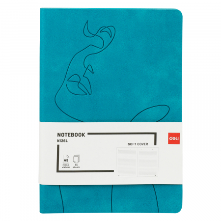 Caiete - Caiet Birou A5 Dictando Coperta Piele Eco, Turquoise, Deli