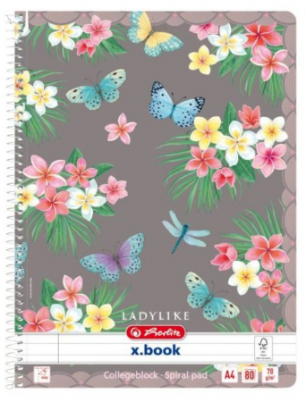 Caiet A4 cu spira, 80 file patratele, Ladylike, Herlitz [1]