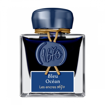 Cerneală permanenta-waterproof - Calimara 50 ml Prestige 1670 Bleu Ocean, Jacques Herbin