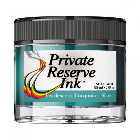 Private Reserve Ink - Calimara 60 ml Pearlescent Turquoise Silver, Private Reserve Ink