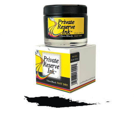 Private Reserve Ink - Calimara Cerneală Private Reserve Ink, 60ml Fast dry​​​​​​​ Ultra Black