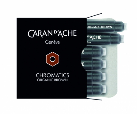 Caran d'Ache - Cartuse Cerneala Chromatics Organic Brown set 6 buc Caran d'Ache