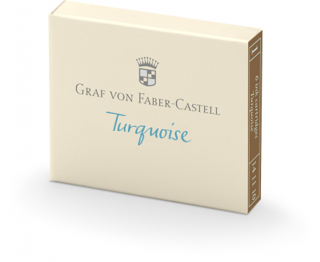 Graf Von Faber-Castell - Cartuse Cerneala Turquoise 6 buc/cutie, Graf von Faber-Castell
