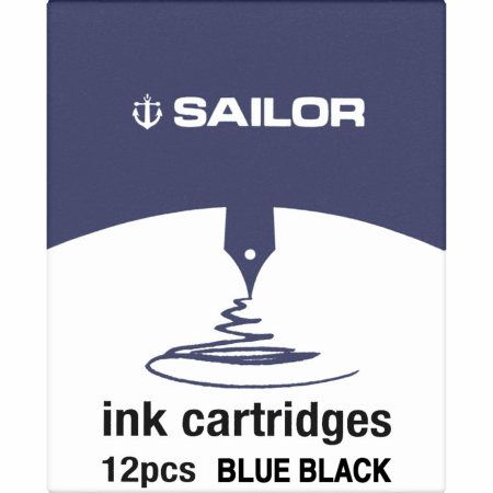 Cartuse cerneala Jentle Blue Black set 12 buc, Sailor [2]
