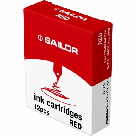 Cartuse - Cartuse cerneala Jentle Red - set 12 buc, Sailor