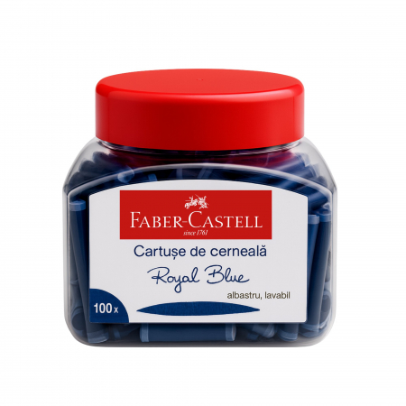 Cartuse Cerneala - Cartuse Cerneala Mici Faber-Castell Albastru 100 buc/borcan