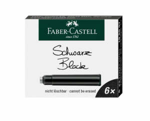 Cartuse Cerneala Mici Faber-Castell Negru 6 buc/cutie