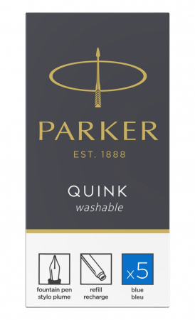 Cartuse Cerneala Quink Washable Blue set 5 buc, Parker [3]