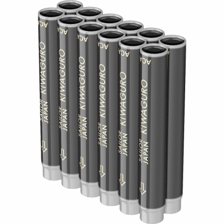 Cartuse cerneala pigment Kiwa-Guro Black, set 12 buc, Sailor [1]