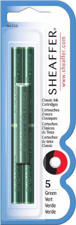 Cartuse Cerneala Sheaffer - Cartuse Cerneala Sheaffer Skrip Green Permanent set 5 buc