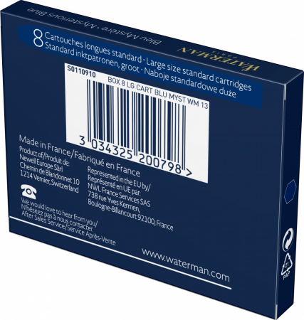 Cartuse Cerneala Mysterious Blue set 8 buc, Waterman [1]