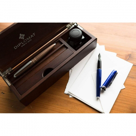 Cutie Lemn Wenge Wood pentru 2 Instrumente de Scris, Diplomat [1]