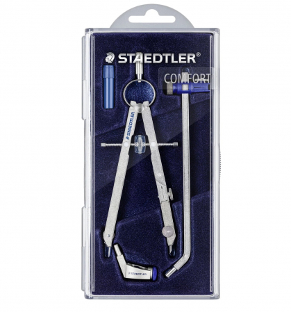 Staedtler - Compas Mars Comfort 551 Adaptor+Extensie+Mine, Staedtler
