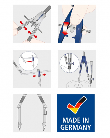 Compas Mars Comfort 552 Adaptor+Extensie+Mine, Staedtler [7]