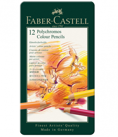 Creioane Colorate pentru Artisti - Polychromos Creioane Colorate 12 Culori Faber-Castell