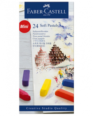 Creioane Pastel - CREIOANE PASTEL SOFT MINI 24 CULORI FABER-CASTELL