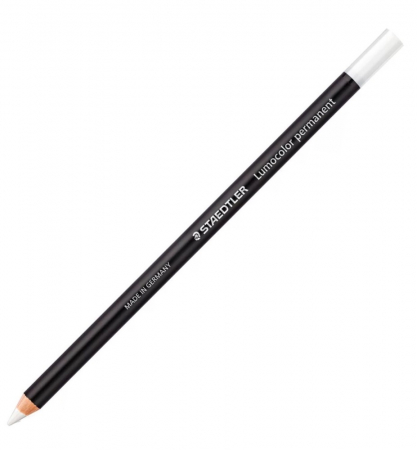 Creioane Tehnice - Marker Uscat Glasochrom Permanent Alb, Staedtler