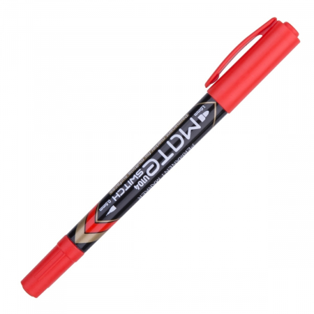 Marker Permanent 2 Capete F/M 05mm/1 mm Rosu Deli [4]